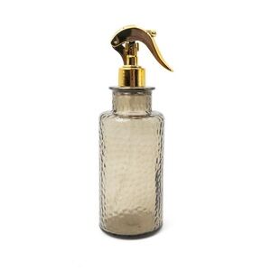 New Target Bullseye Playground Taupe Glass Spray Bottle with Gold Accents
